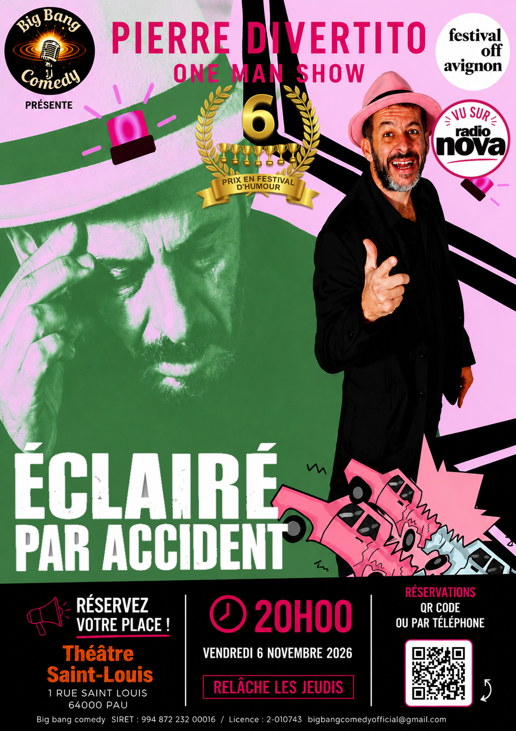 Pierre Divertito au théâtre saint louis le 6 novembre 2026 20h00 réservez vite